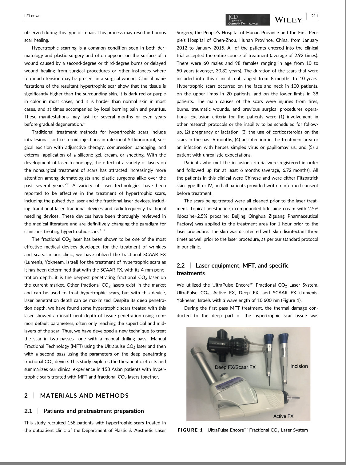 超脉冲CO2点阵激光治疗增生性疤痕(美国美容