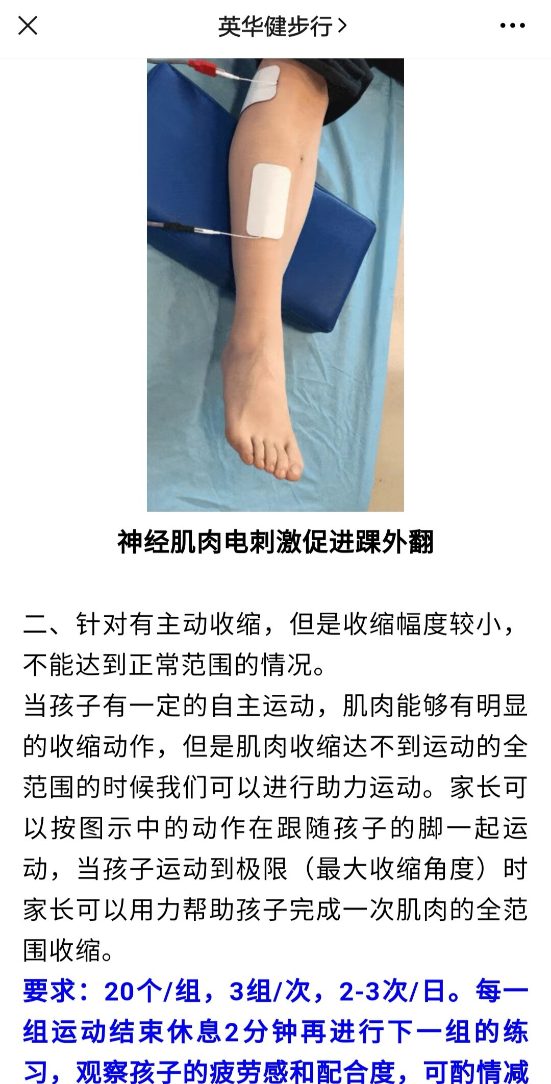 马蹄内翻足的下肢肌力训练方案
