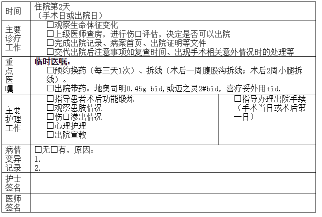 大隐静脉曲张病历模板图片