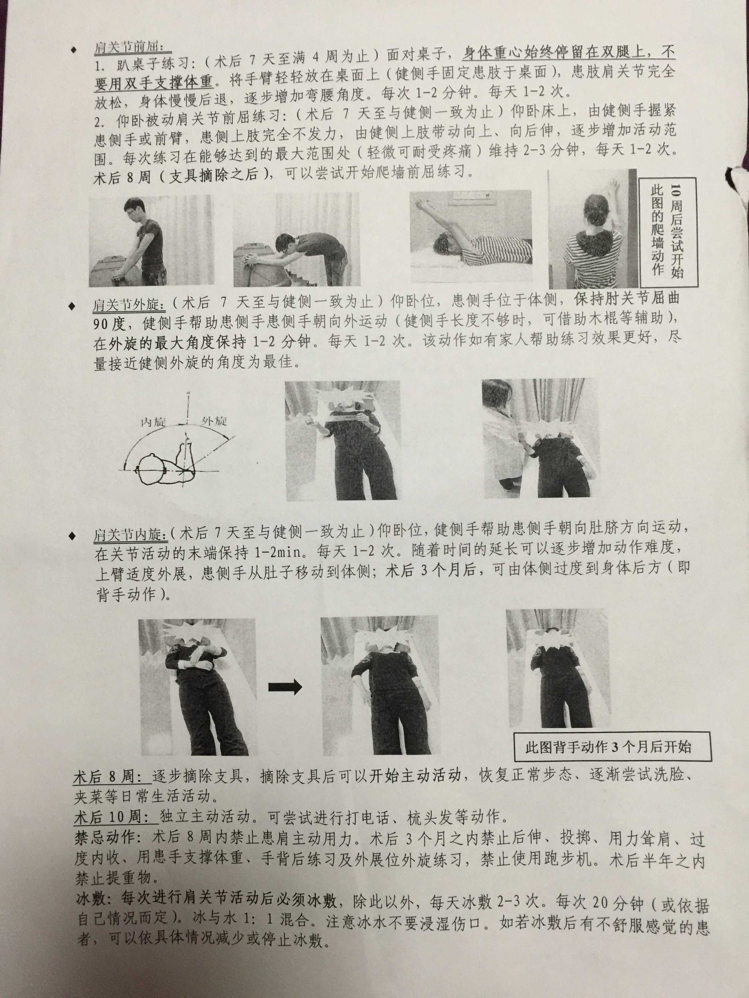 肩关节康复训练动作图图片